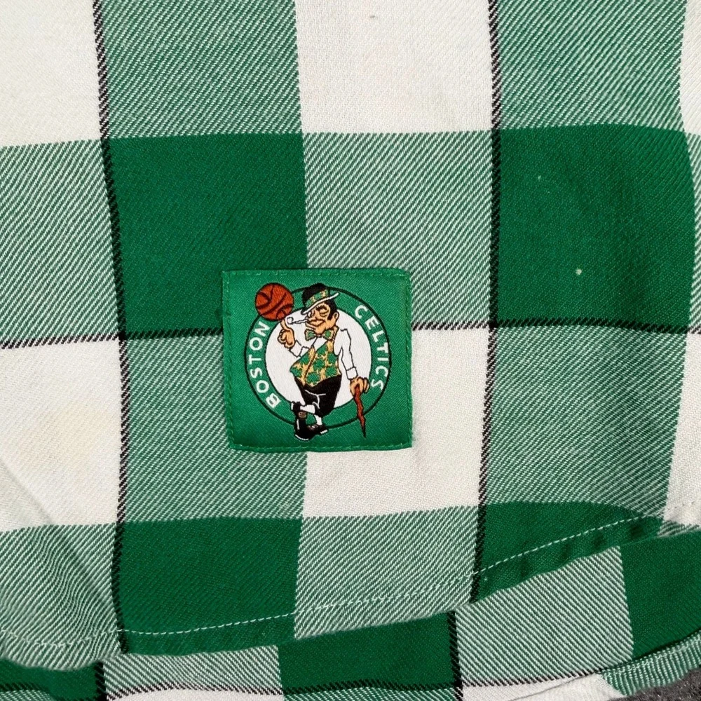 Levis x NBA Boston Celtics Western Flannel Shirt Green Plaid Mens XL #4433